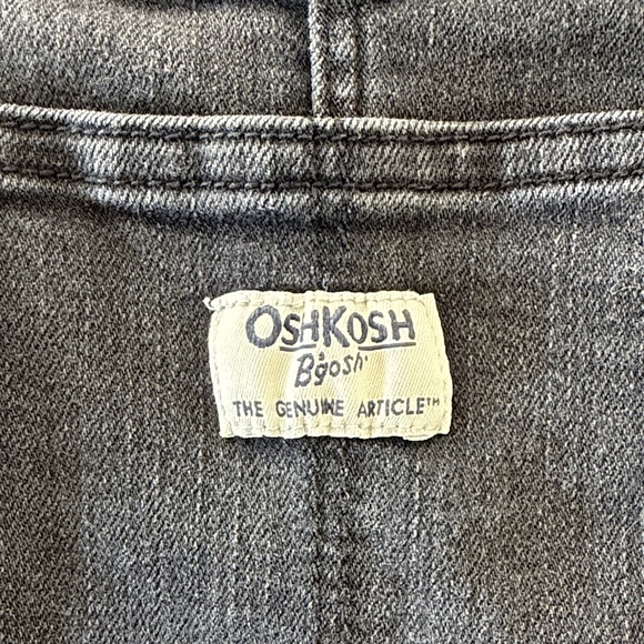 OshKosh Size 7 Black Denim Overall Shorts - Picture 2 of 9